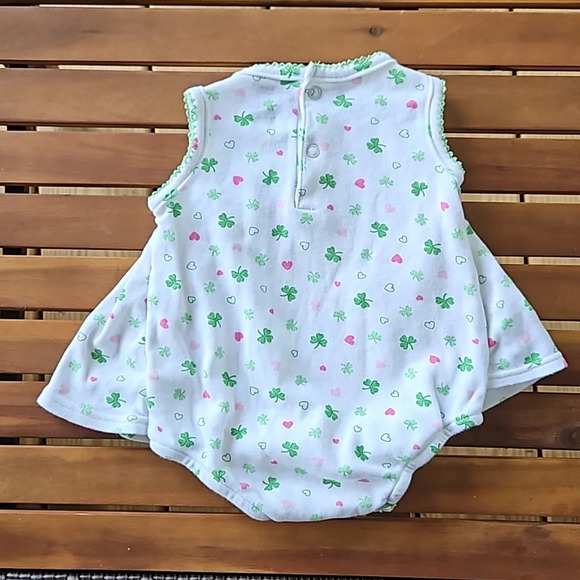 Carter's Just One Year Clover Kiss Me Romper Baby Girls 3M - Picture 7 of 9